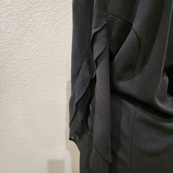 Dkny Women's Pleated Chiffon Sheath Dress, size 2, NWT, Black - Picture 7 of 8